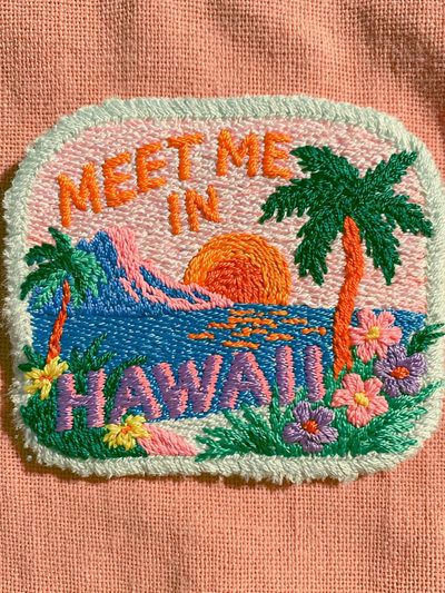 Meet Me in Hawaii Typography Poster. poster