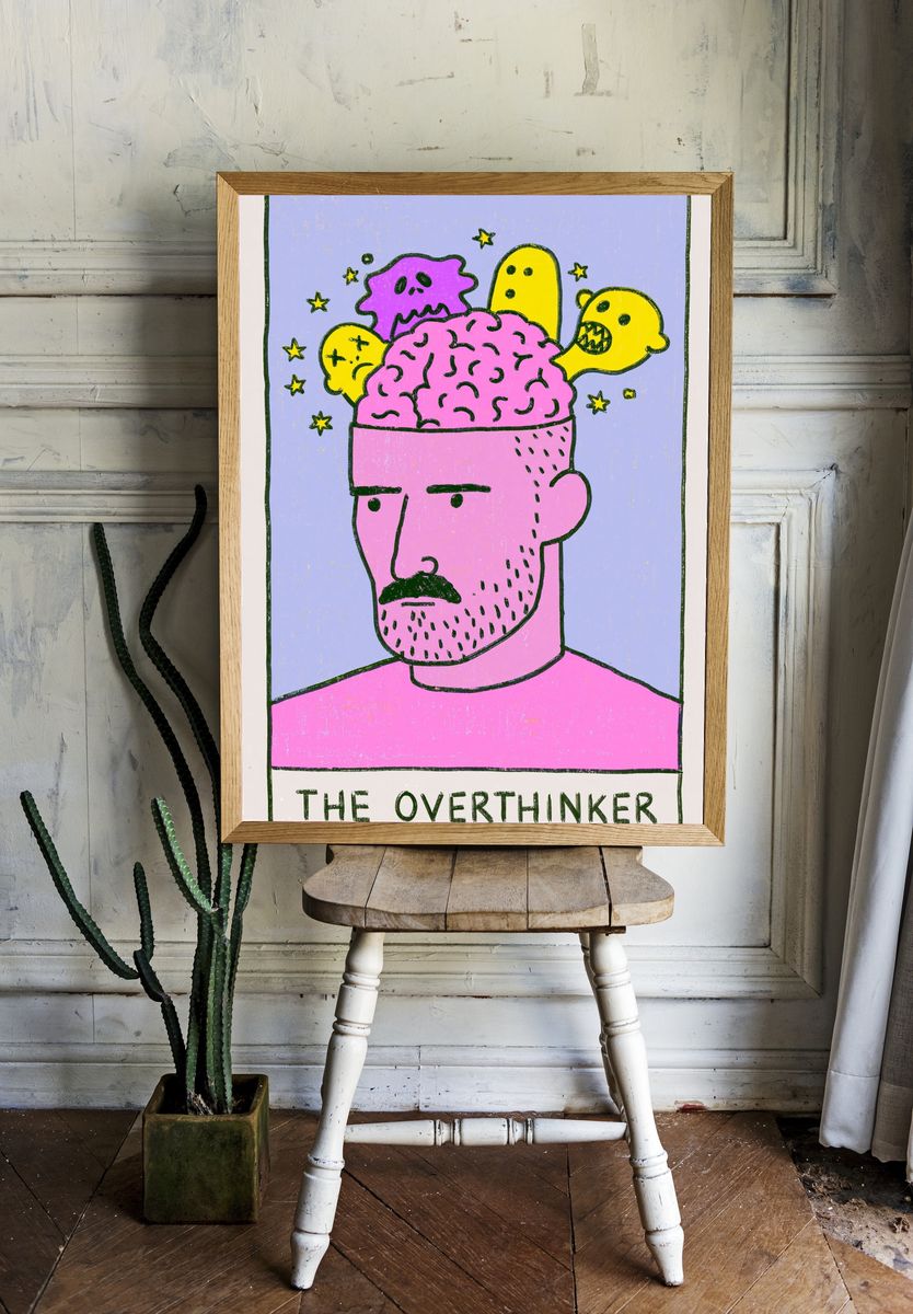 The Overthinker Typography Poster. room preview