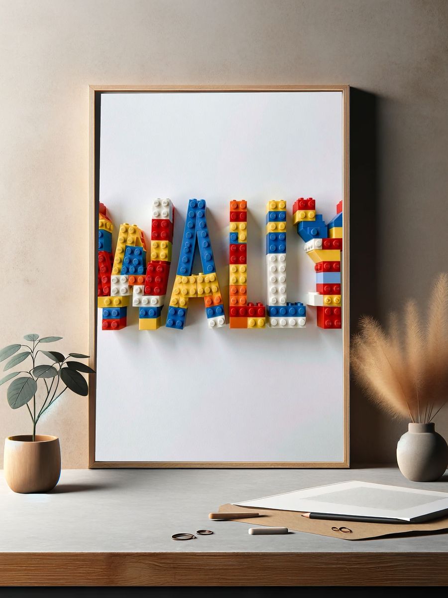 Colorful LEGO YAY Typography Poster. — room view 2