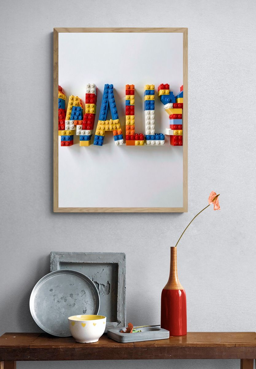 Colorful LEGO YAY Typography Poster. — room view 3