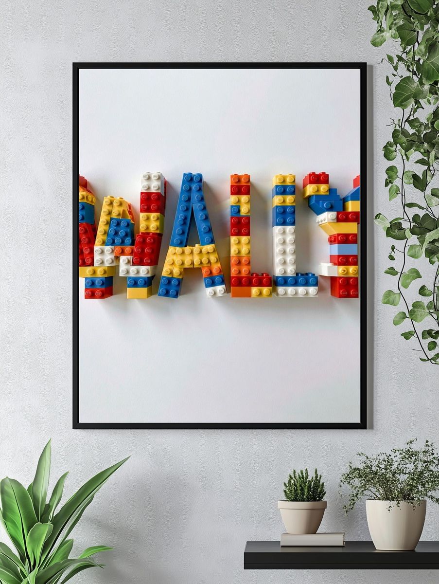 Colorful LEGO YAY Typography Poster. — room view 4