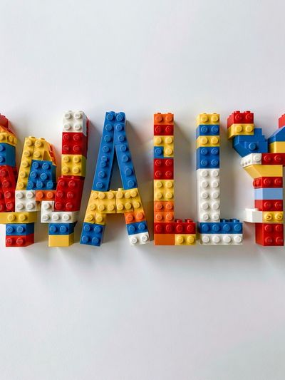 Colorful LEGO YAY Typography Poster. poster