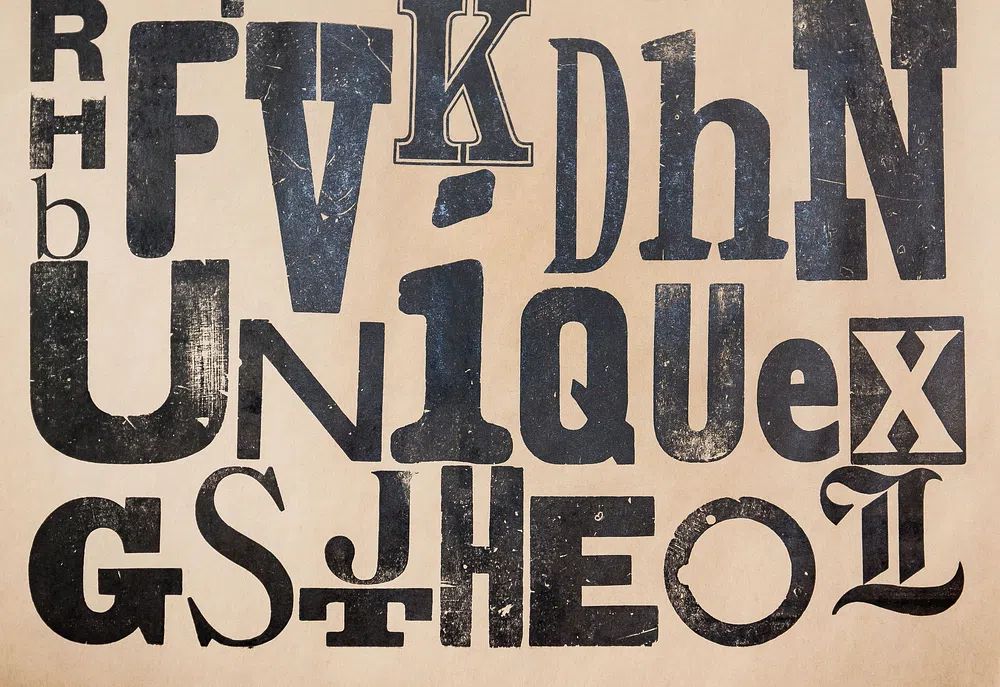 Free letters typography wood image. poster — typography art
