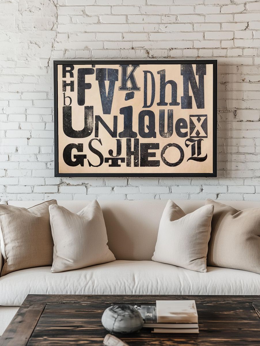 Free letters typography wood image. — room view 1
