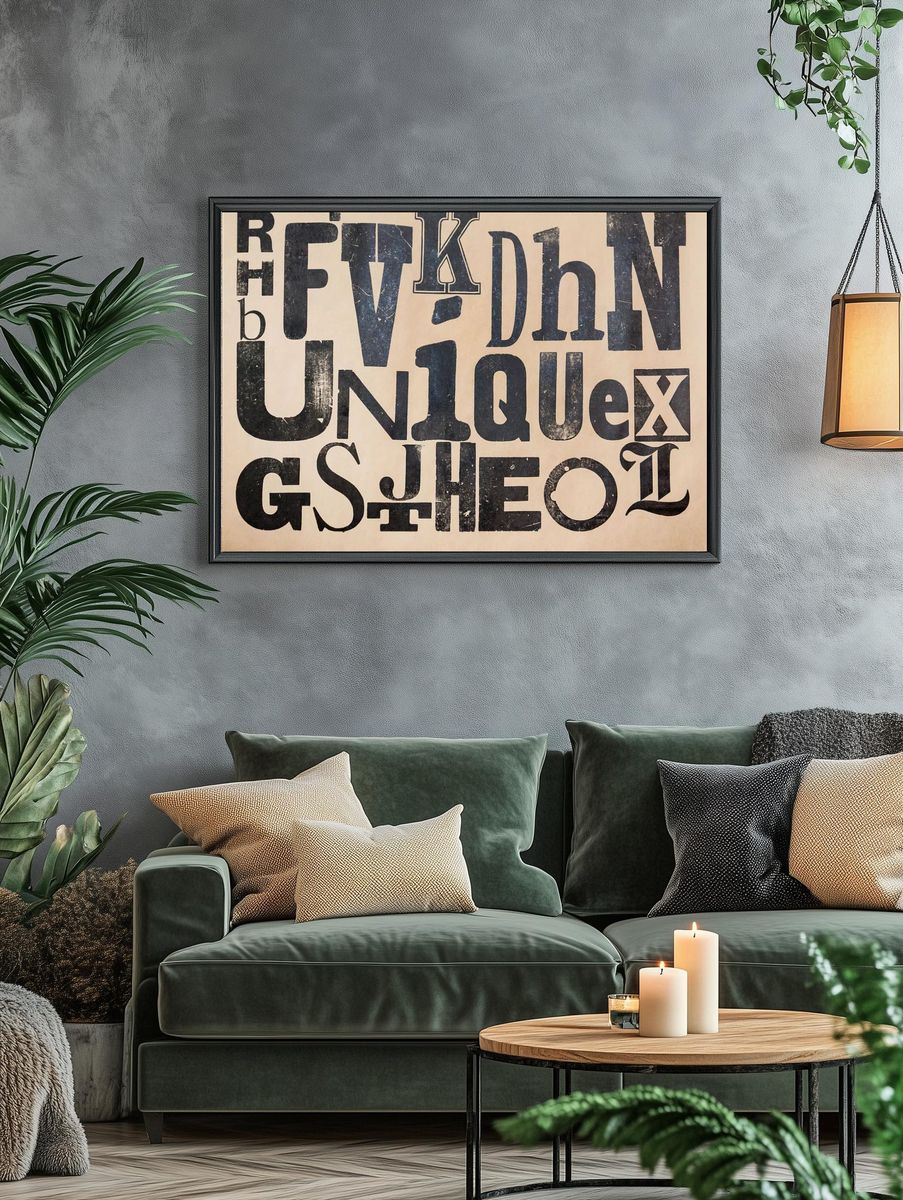 Free letters typography wood image. — room view 4