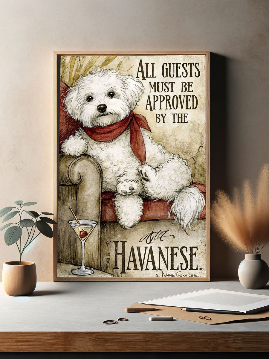 Havanese Dog Quote Typography Poster. — room view 2