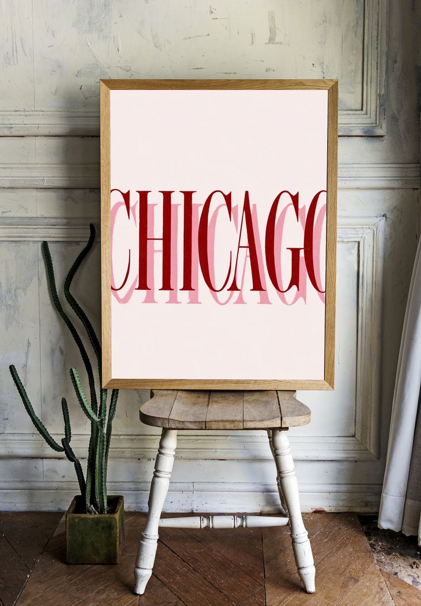 Chicago Typography Poster. room preview