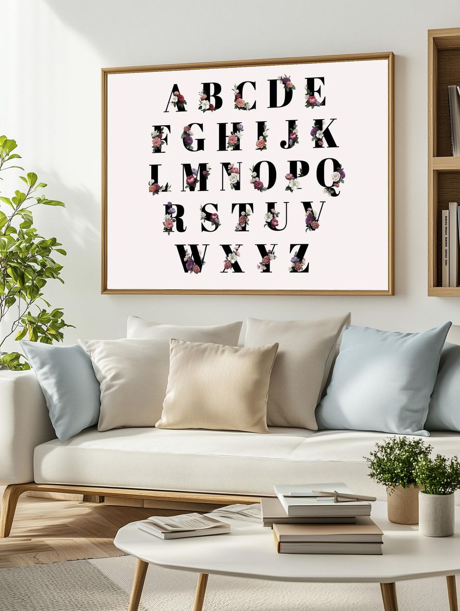 Classic elegant floral alphabet letter. — room view 2