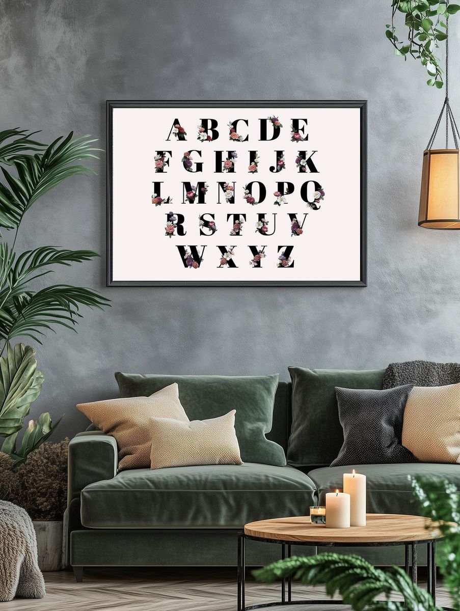 Classic elegant floral alphabet letter. — room view 4