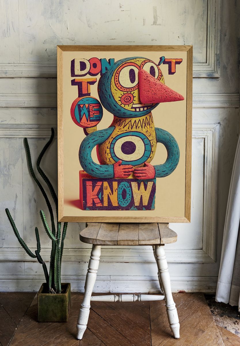 Don't Know Pop Art Poster. room preview