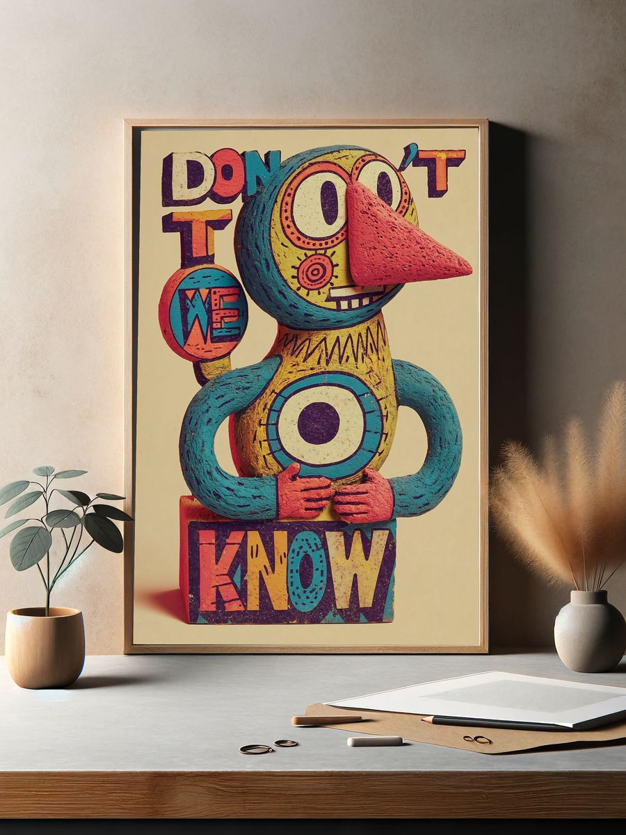 Don't Know Pop Art Poster. — room view 2