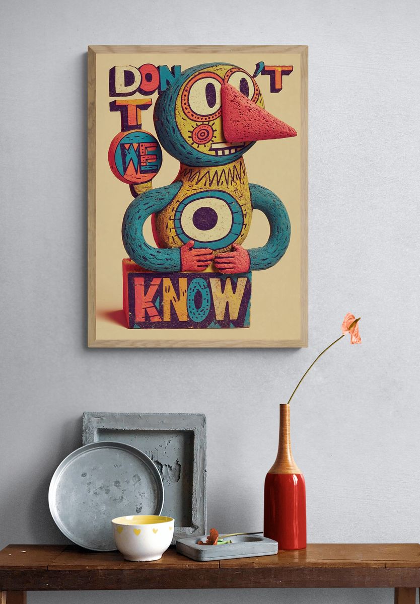 Don't Know Pop Art Poster. — room view 3