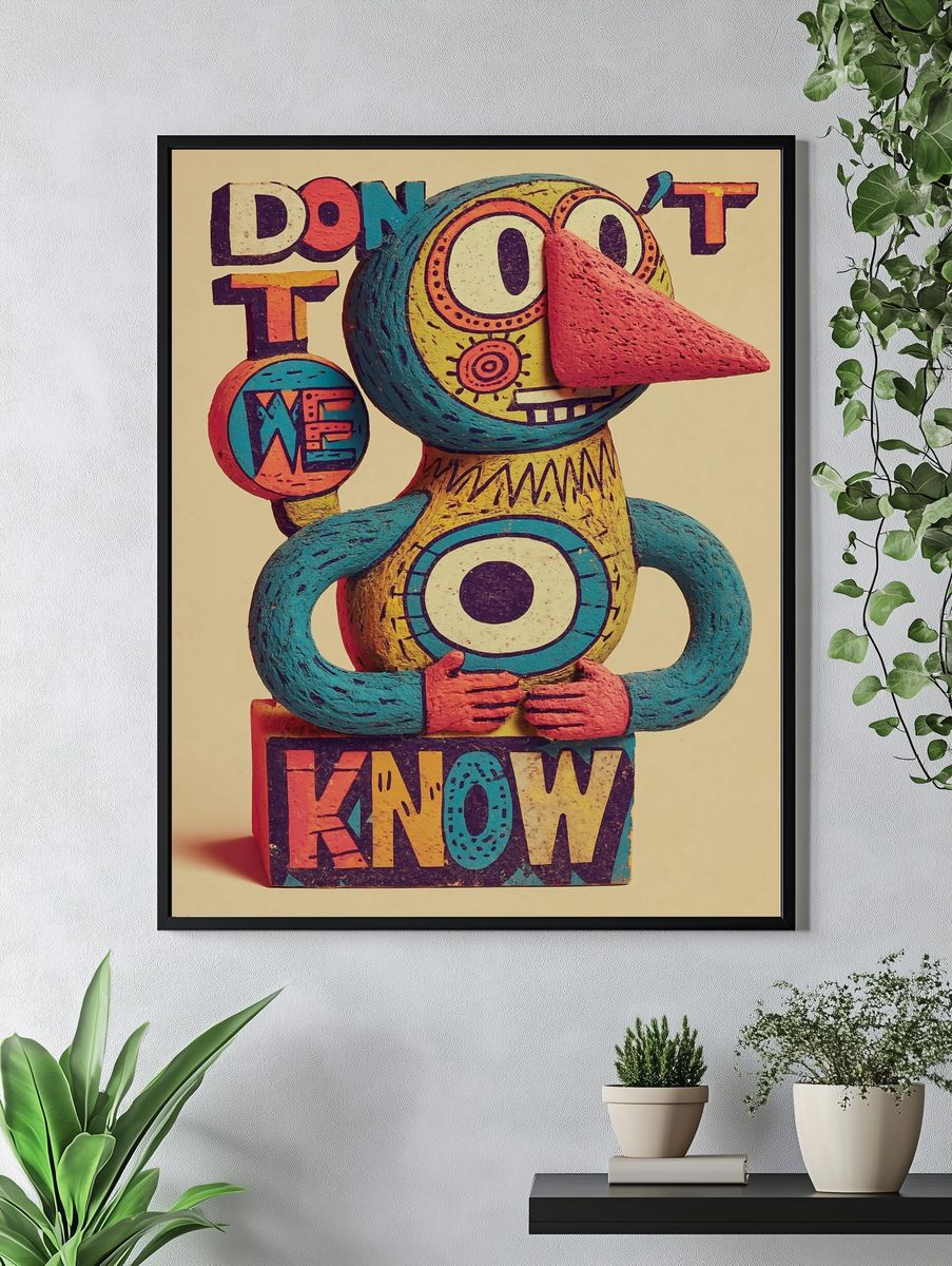 Don't Know Pop Art Poster. — room view 4