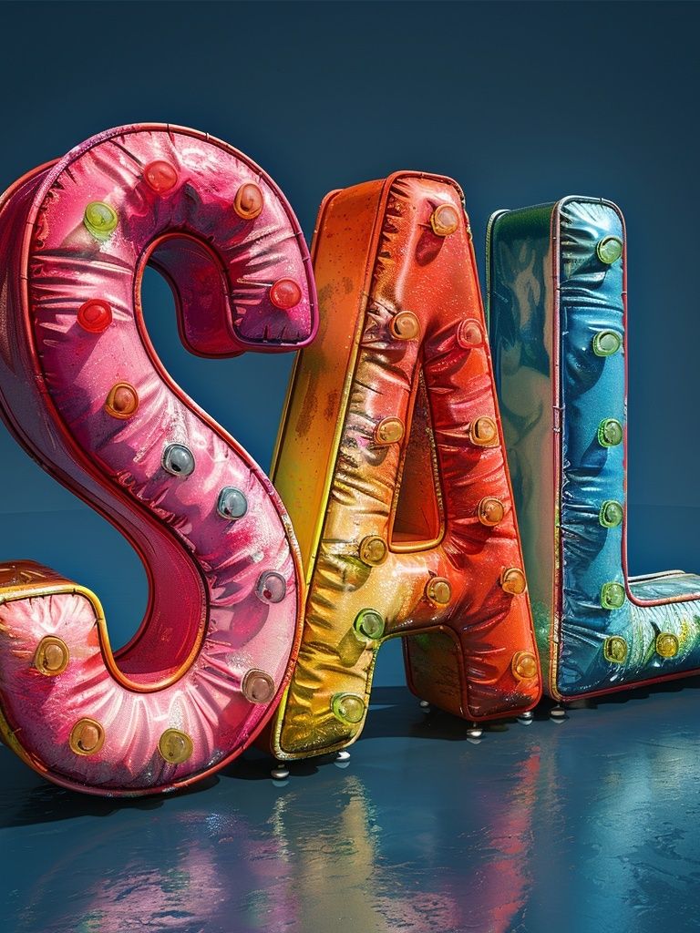 Colorful SALE Typography Poster. poster detail