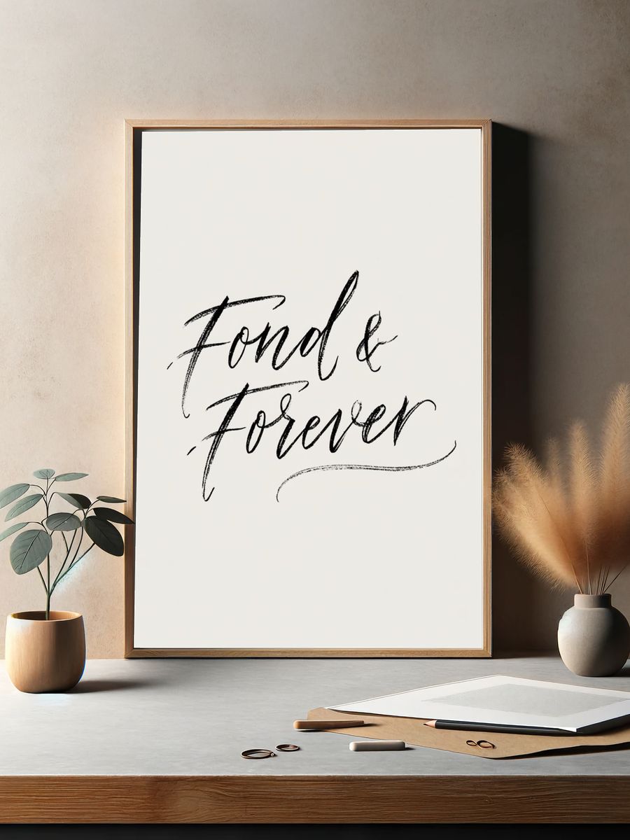 Fond & Forever Typography Print. — room view 2