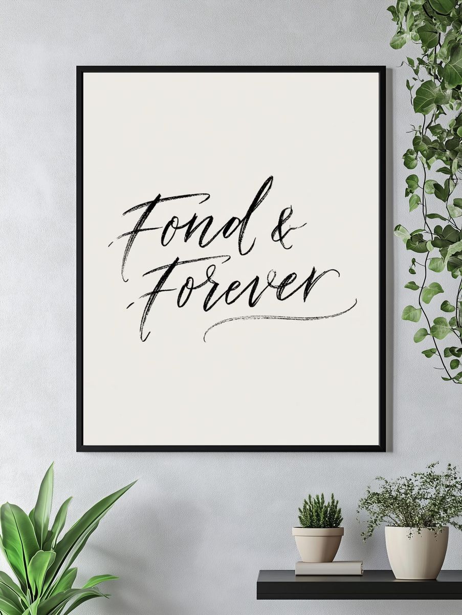 Fond & Forever Typography Print. — room view 4