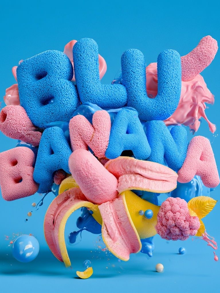 Blue Banana Pop Art Poster. poster detail