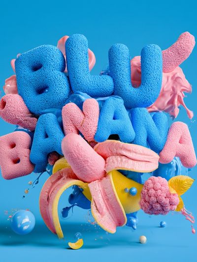 Blue Banana Pop Art Poster. poster