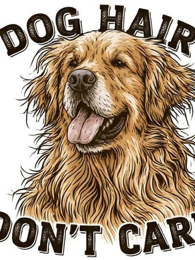 Dog Hair Don't Care Typography Poster. poster