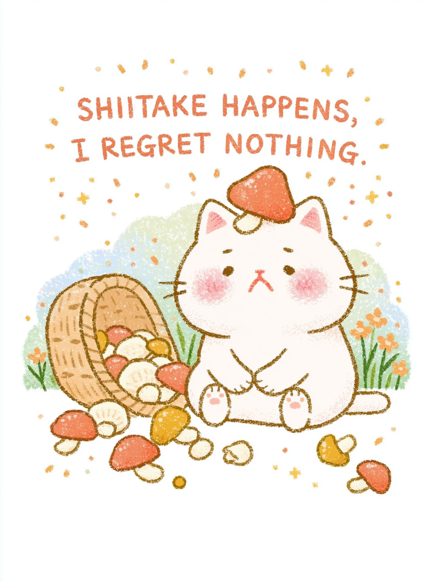 Cat Mushroom Quote Typography Poster. poster detail