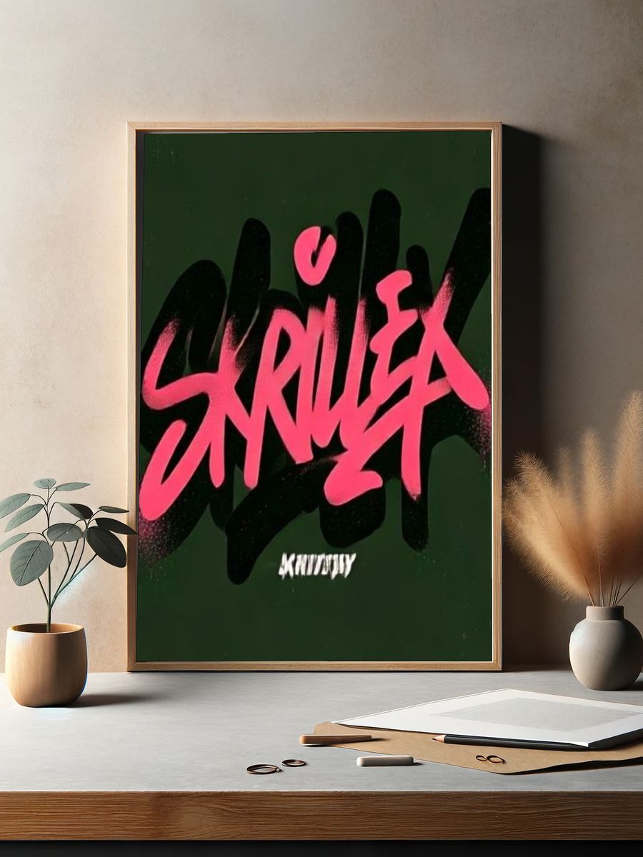 Skrillex Graffiti Typography Poster. — room view 2