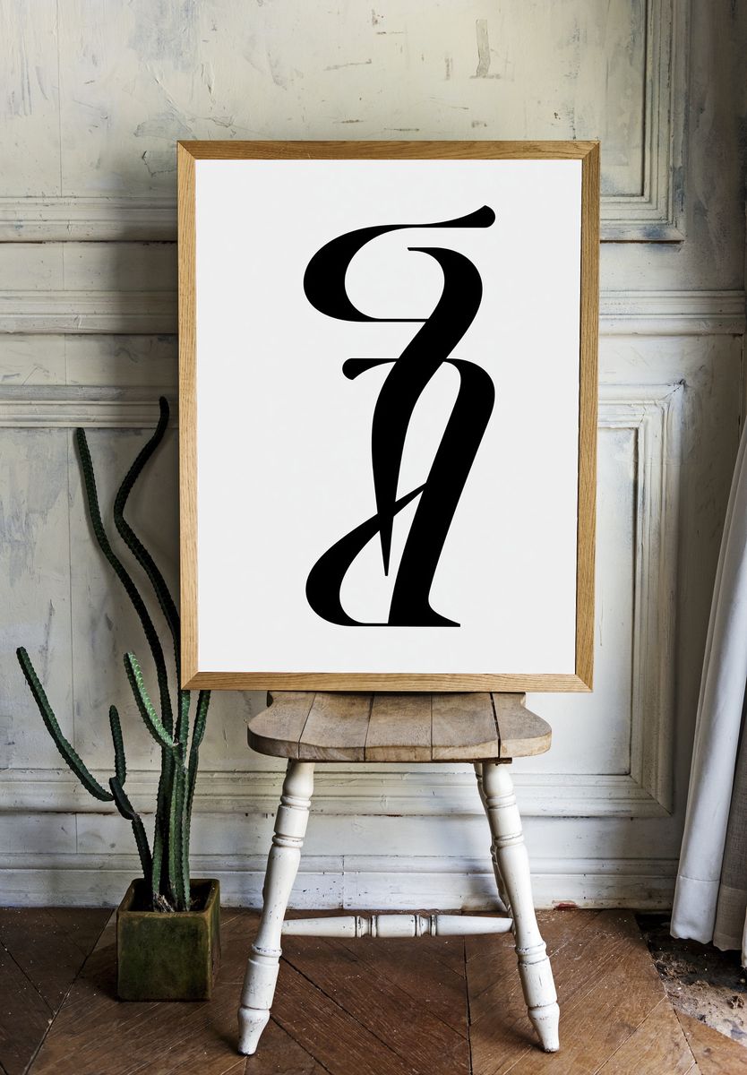Abstract Monogram Typography Poster. room preview