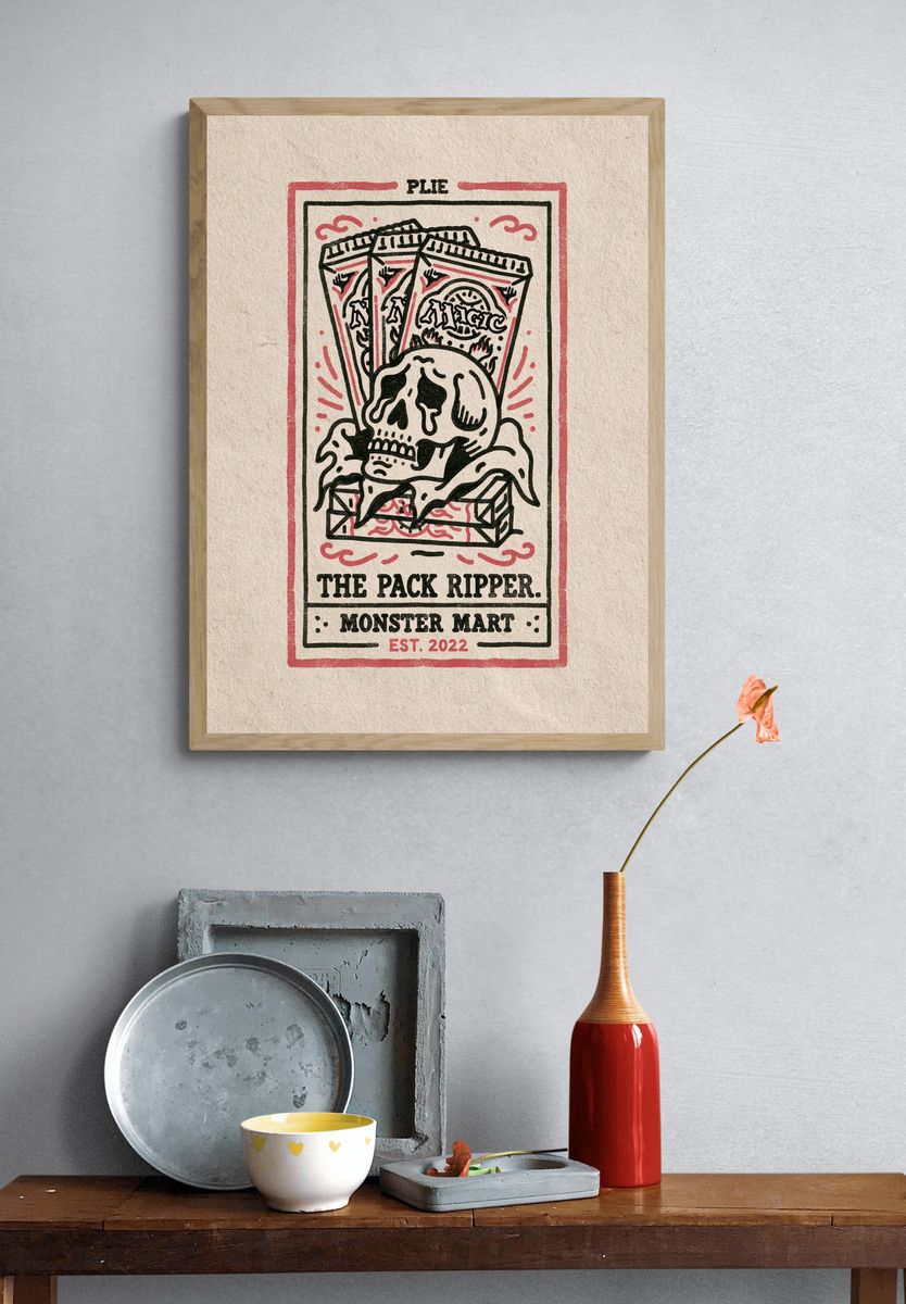 Monster Mart Pack Ripper Typography Poster. — room view 3