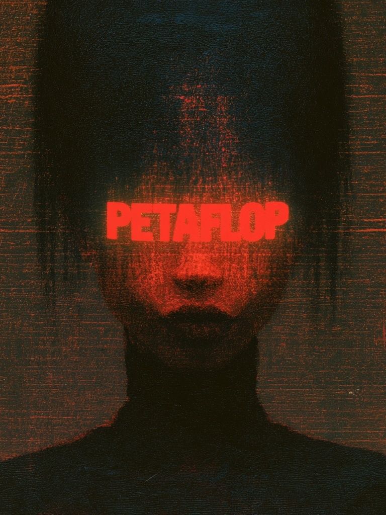 Petaflop Glitch Portrait Poster. poster detail