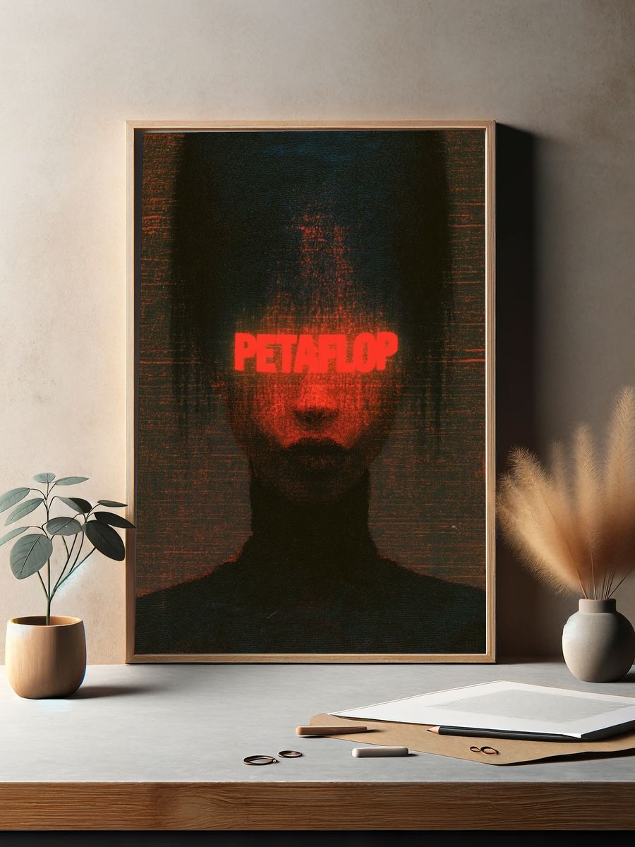 Petaflop Glitch Portrait Poster. — room view 2
