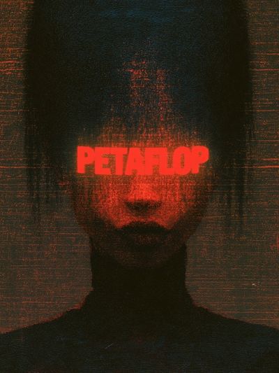 Petaflop Glitch Portrait Poster.