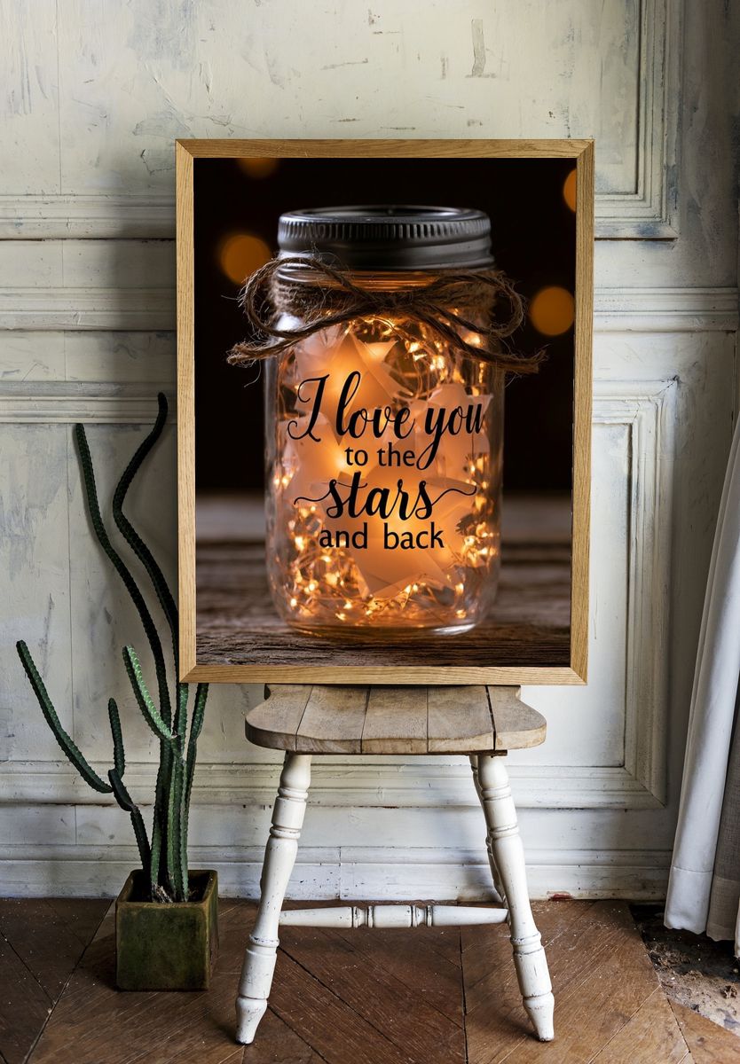 Love You to the Stars Typography Poster. — room view 1