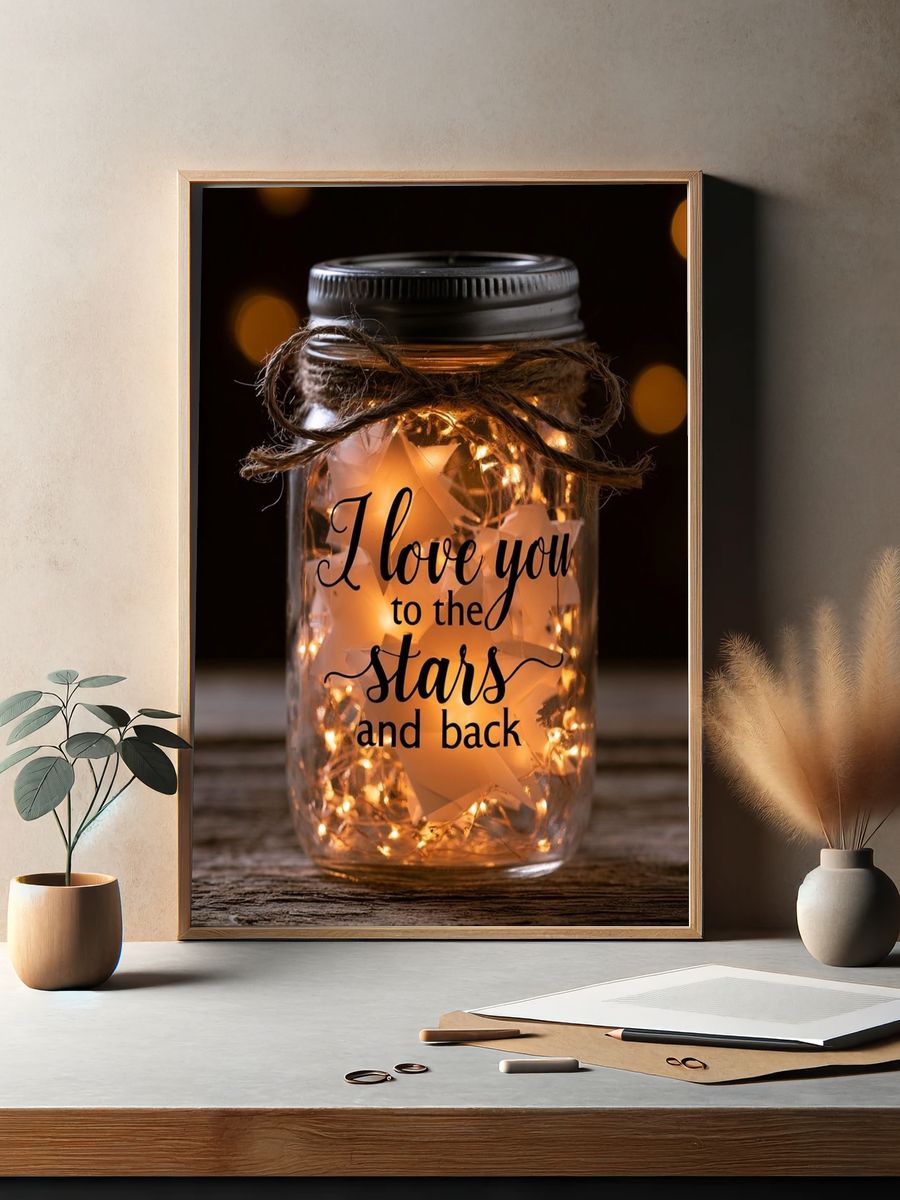 Love You to the Stars Typography Poster. — room view 2