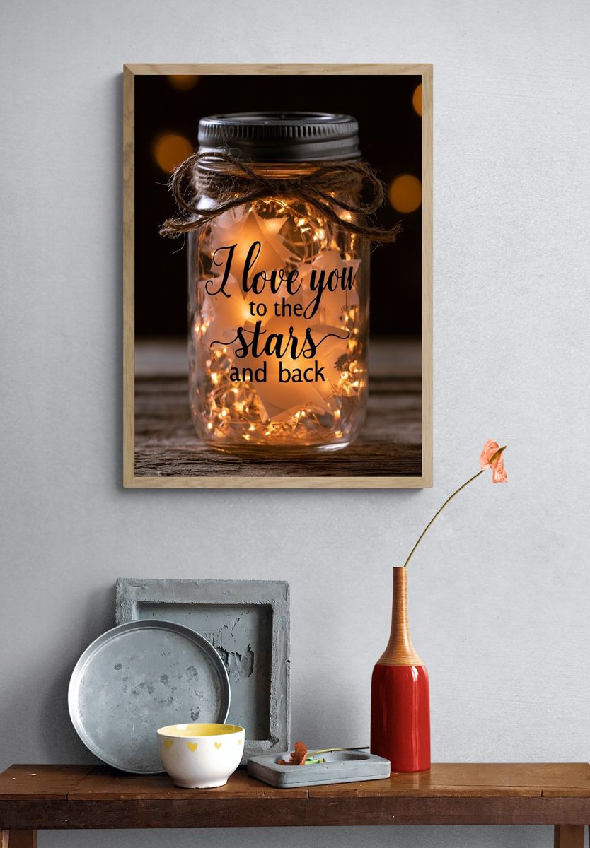Love You to the Stars Typography Poster. — room view 3