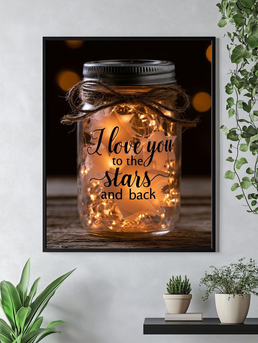 Love You to the Stars Typography Poster. — room view 4
