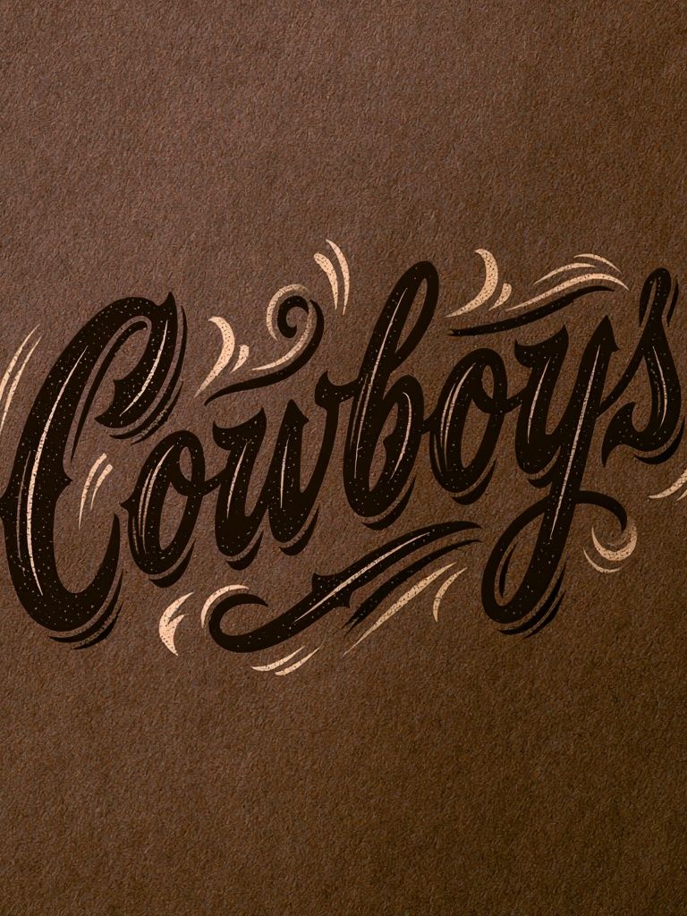 Cowboys Script Typography Poster. poster — typography art