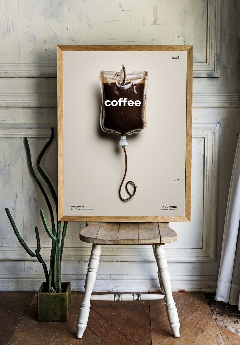Coffee Drip Typography Poster. room preview