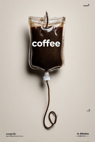 Coffee Drip Typography Poster.
