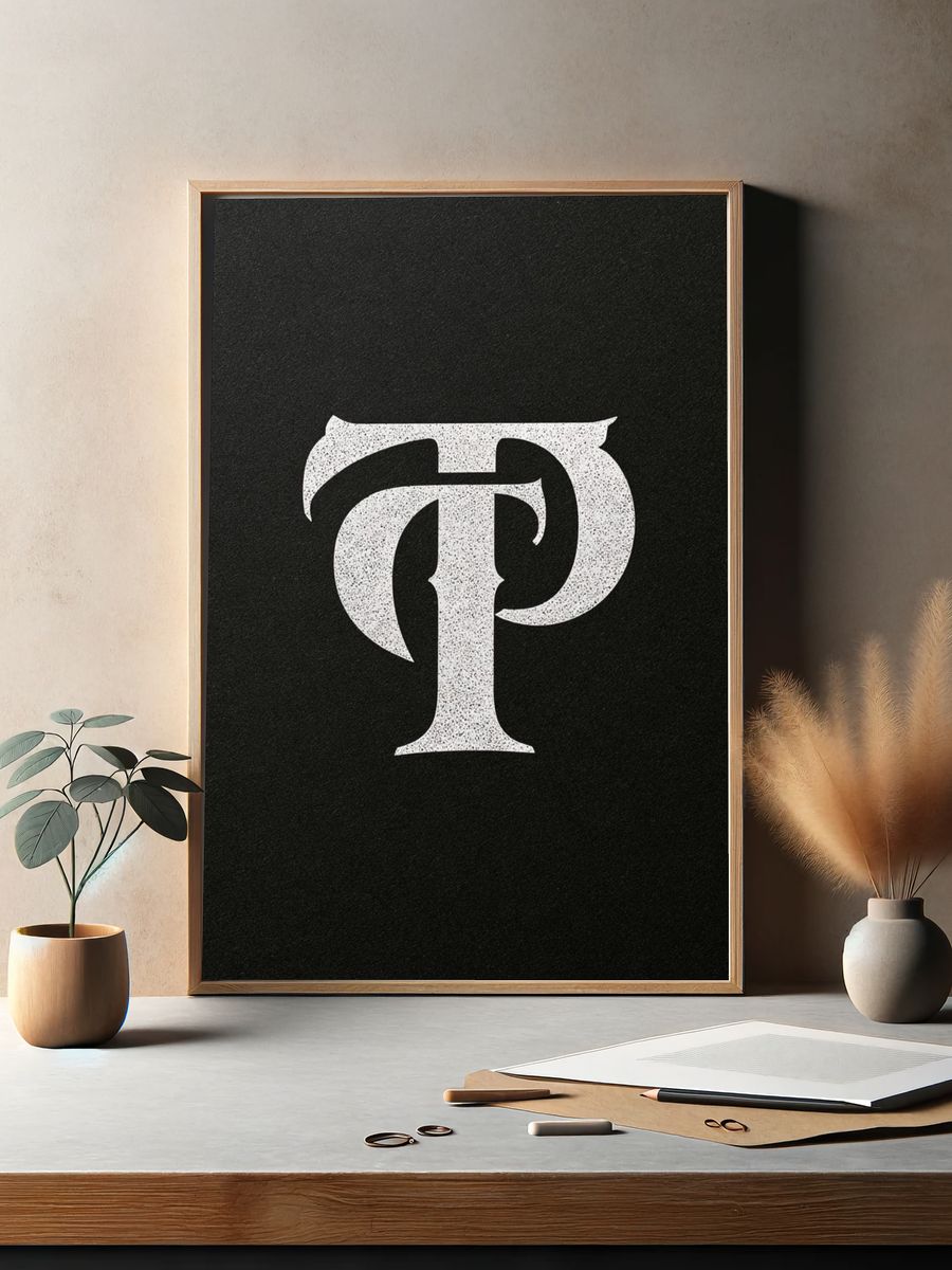 Monogram T Typography Poster. — room view 2