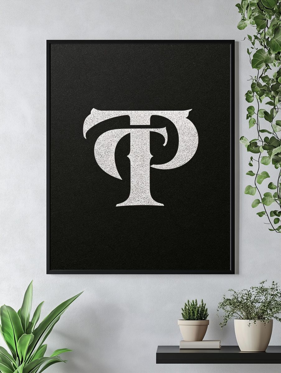 Monogram T Typography Poster. — room view 4