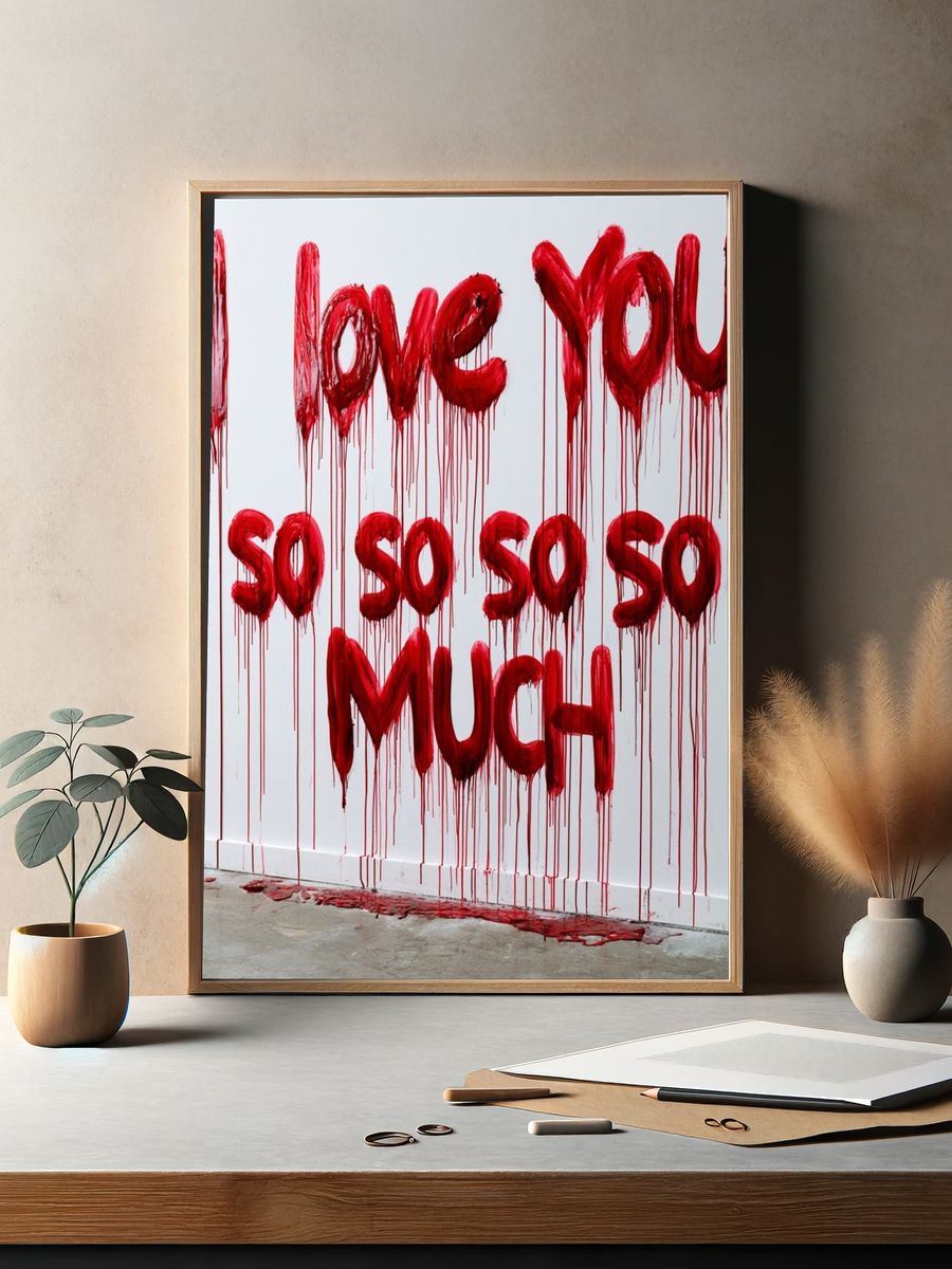 I Love You So Much Typography Print. — room view 2