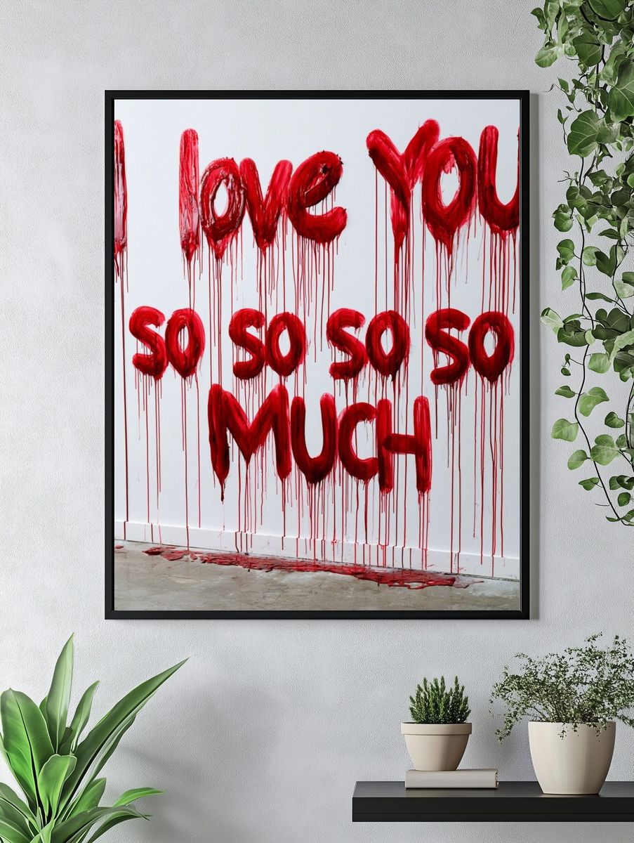 I Love You So Much Typography Print. — room view 4