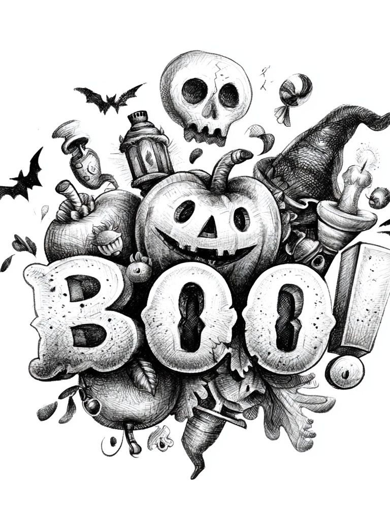 Boo Halloween Typography Poster. poster — typography art