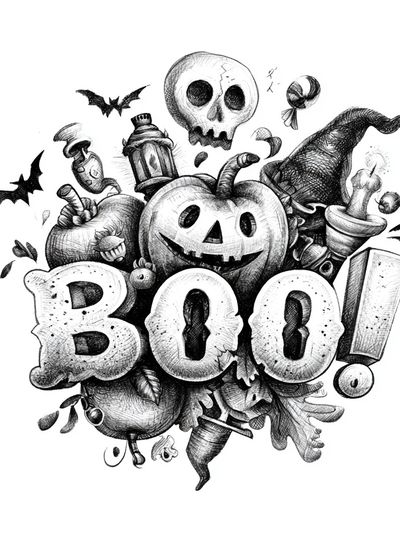 Boo Halloween Typography Poster. poster