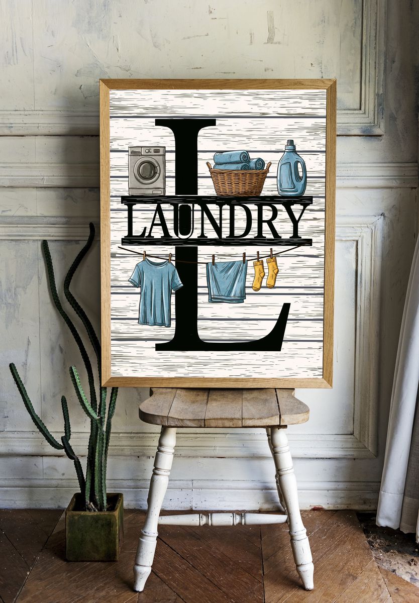 Laundry Room Typography Poster. — room view 1