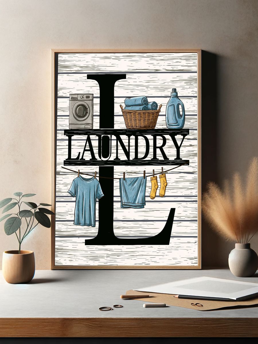 Laundry Room Typography Poster. — room view 2