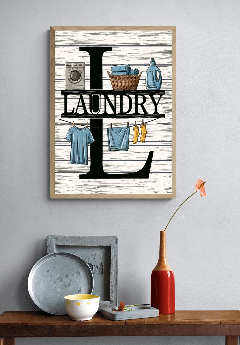 Laundry Room Typography Poster. — room view 3