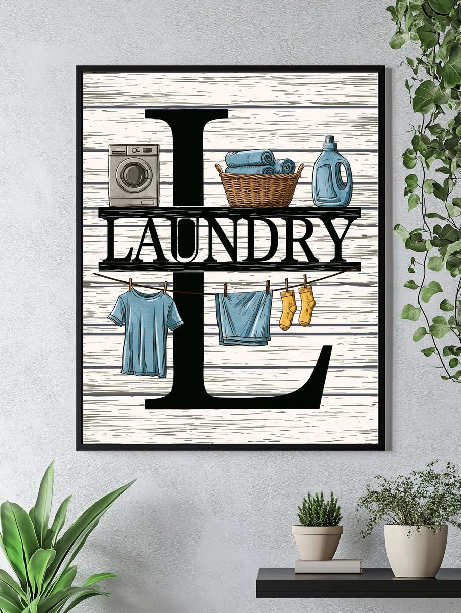 Laundry Room Typography Poster. — room view 4