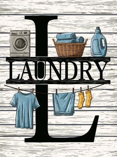 Laundry Room Typography Poster. poster