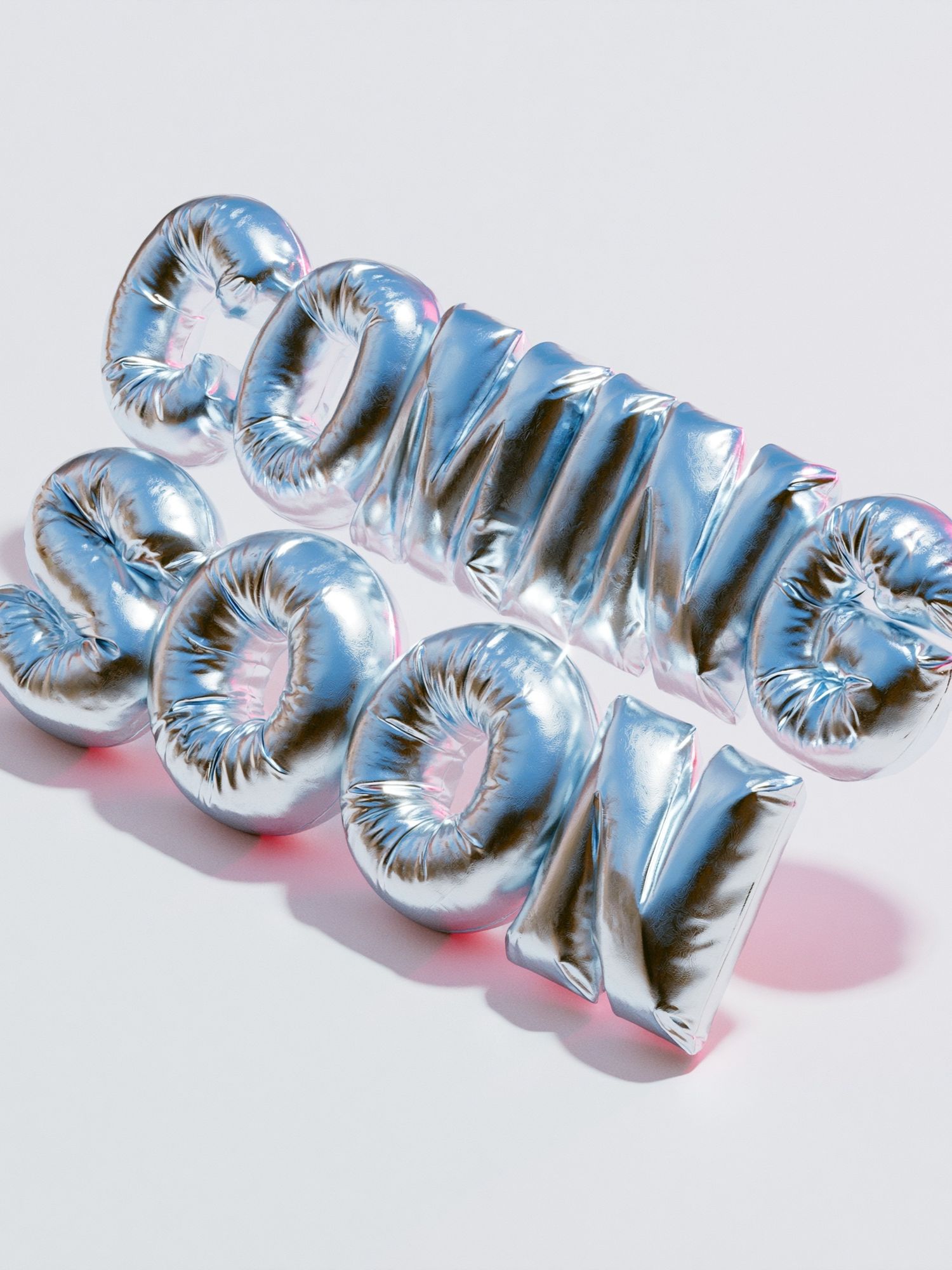 Chrome Balloon Love Poster. poster — typography art