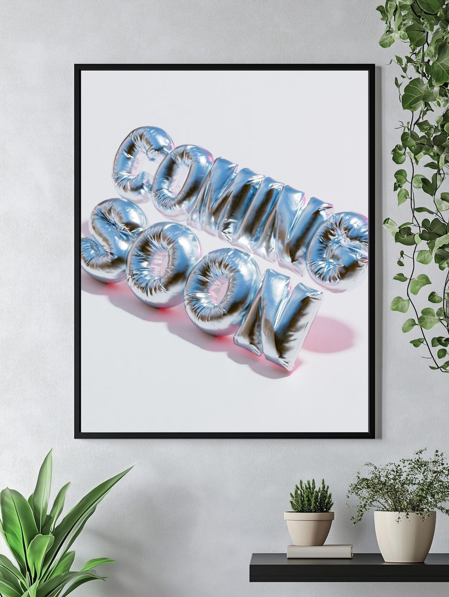 Chrome Balloon Love Poster. — room view 4
